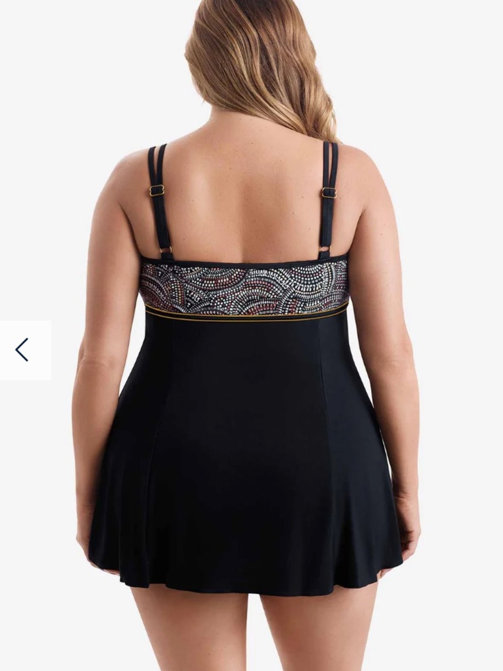 Longitude Plus Size Long Torso Empire Princess Seam Swim Dress